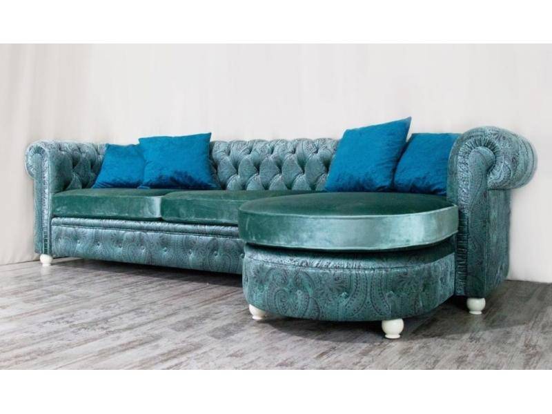 диван chesterfield с оттоманкой в Липецке
