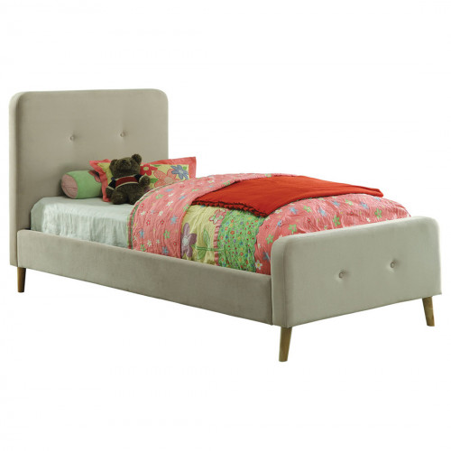 кровать button tufted flannelette beige 90х200 в Липецке