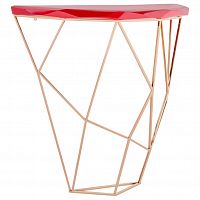 консоль geometric 100x38x90 золото, красная столешница в Липецке