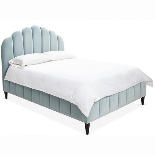 кровать двуспальная 160x200 голубая sutton scalloped в Липецке