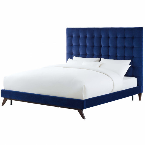 кровать eden 90х200 синий велюр р в Липецке