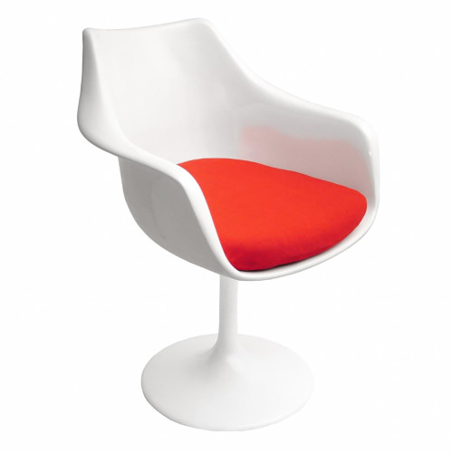 кресло tulip armchair бело-красное шерсть в Липецке