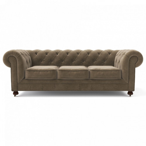 диван chesterfield lux трехместный прямой бежевый в Липецке