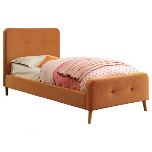 кровать button tufted flannelette orange 140х200 в Липецке