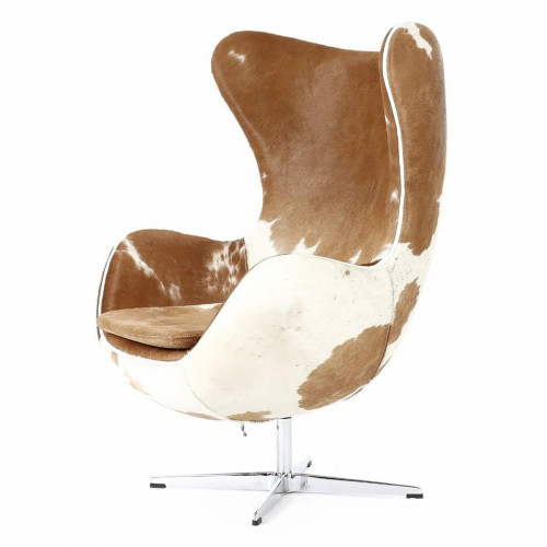 кресло egg chair коричнево-белое в Липецке