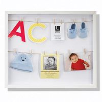 панно с зажимами для 12 фотографий clothesline белое в Липецке