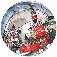 тарелка сувенирная спасская башня в Липецке