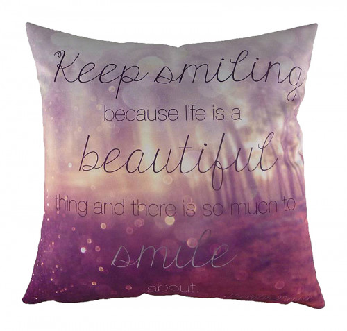 подушка с принтом keep smiling в Липецке