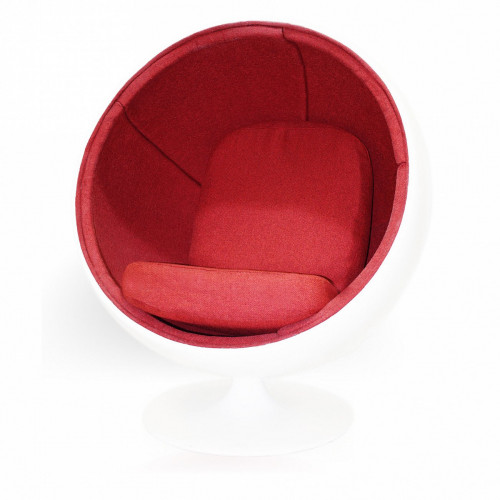 кресло ball chair бело-красное в Липецке