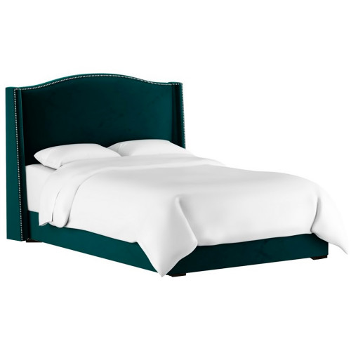 кровать двуспальная 160х200 синяя cole wingback peacock в Липецке
