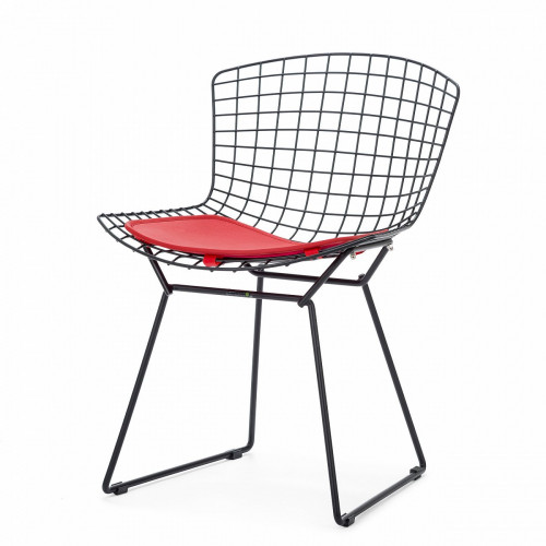 стул bertoia side кожаный standart черный в Липецке