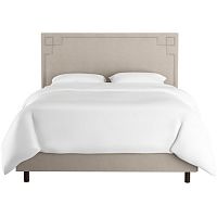 кровать двуспальная с мягкой спинкой 160х200 серая aiden light gray в Липецке