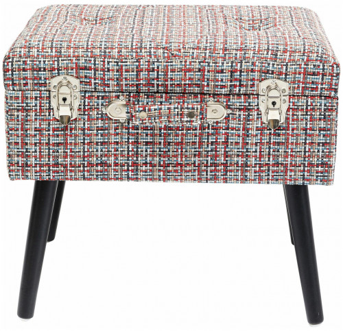 kare design пуф suitcase, коллекция "чемодан" 50*45*35, полиэстер, лен, полиуретан, сосна, красный в Липецке