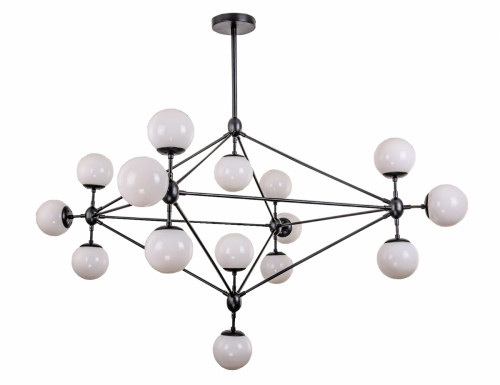 люстра modo 15 black+white черная, белые плафоны в Липецке