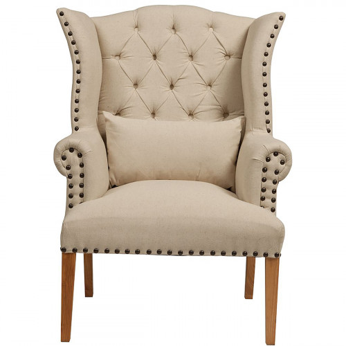 кресло quinn tufted armchair бежевое в Липецке