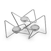 набор подсвечников серебряных металлических для чайных свечей tri-angular loop, 7 см, 3 штуки в Липецке