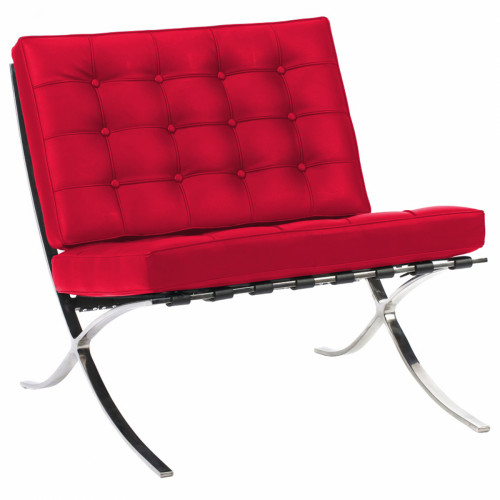кресло barcelona chair экокожа красное в Липецке