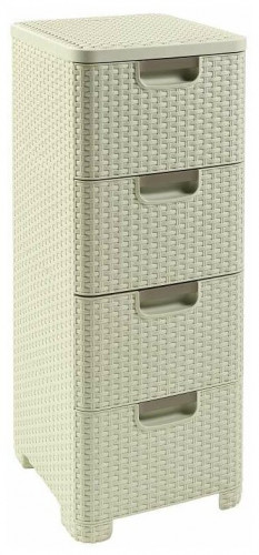 комод c 4 отделениями rattan style кремовый в Липецке
