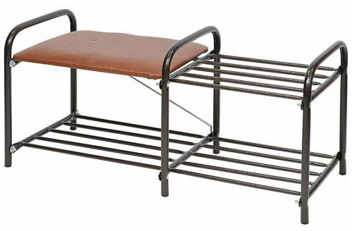 этажерка для обуви nika люкс 1 с сиденьем, 790х330х360 мм, нагрузка до 100 кг, медный антик в Липецке