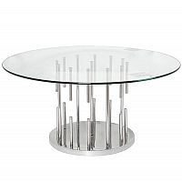 стол журнальный grozdi прозрачный, хром в Липецке